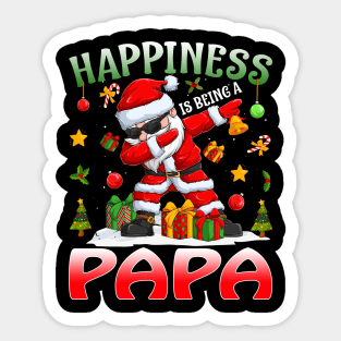 Happiness Is Being A Papa Santa Christmas Sticker